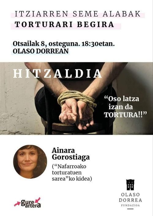 Itziarren seme alabak torturari begira